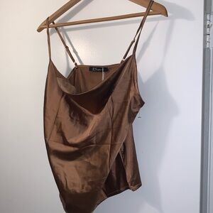 Simplee NWT apparel rust brown cami tank top blouse